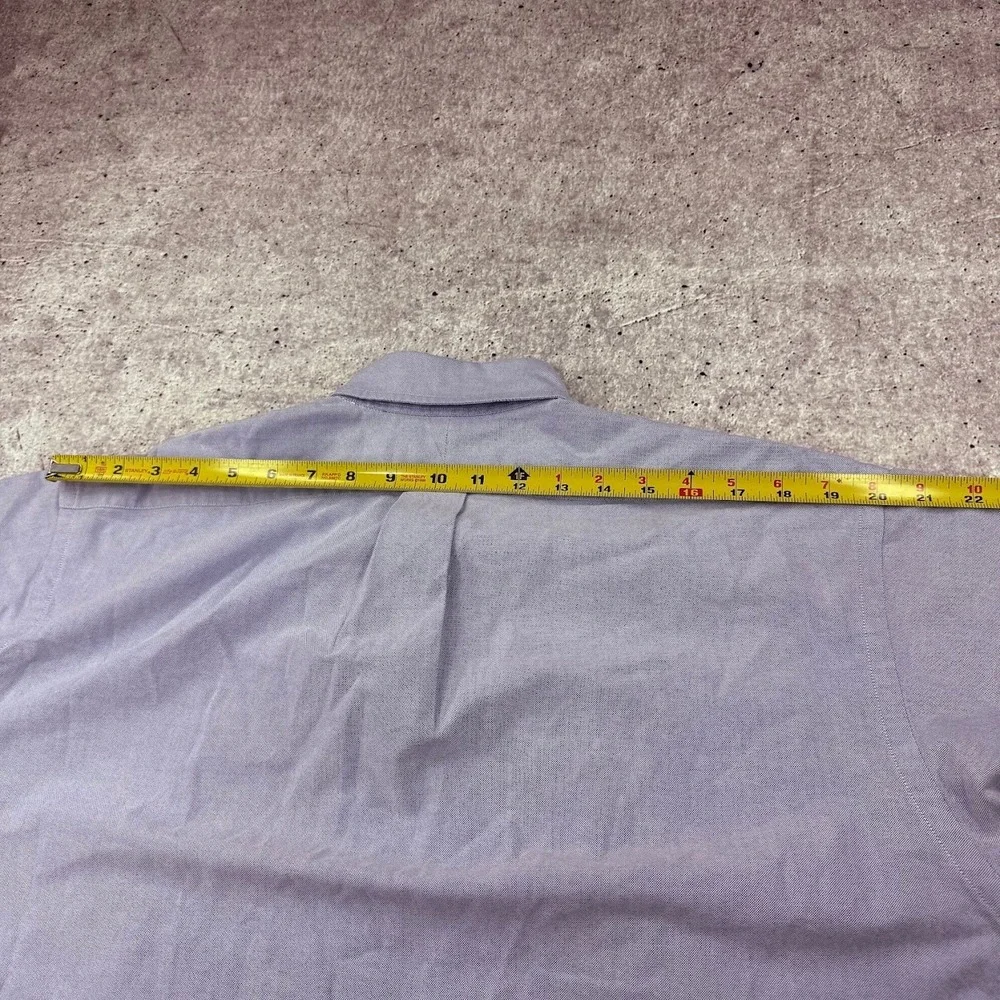 Vintage Polo Ralph Lauren Blue Flesh Pony Button Down Short Sleeve Shirt Mens M